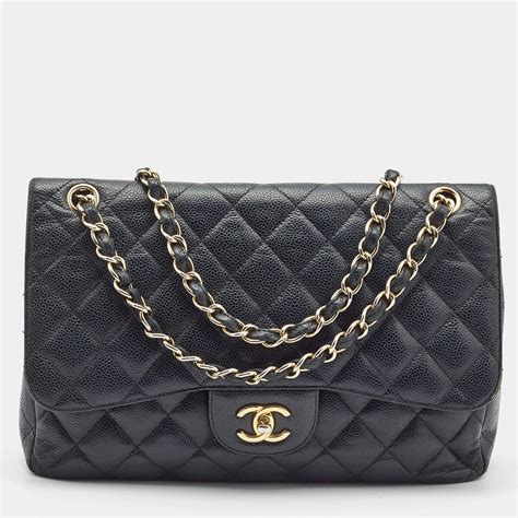 chanel flap clutch with chain black caviar|Flap Bags .